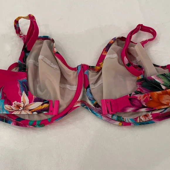 Fantasie Pink Floral Bikini Top 36H USA / 36FF UK - Picture 2 of 4